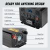 image:imageVEVOR 3000W Pure Sine Wave Inverter DC 12V to AC 120V Power Inverter for Truck RV OffGrid Car Inverters with 4 AC 2 USB TypeC Port LCD Display and Remote Controller for Large Home Appliances3500W