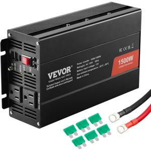 image:imageVEVOR Power Inverter 2000W Modified Sine Wave Inverter DC 12V to AC 120V Car Converter with LCD Display Remote Controller LED Indicator AC Outlets Inverter for Truck RV Car Boat Travel Camping1500W