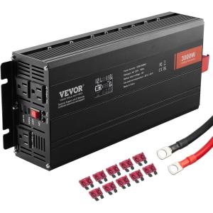 image:imageVEVOR Power Inverter 2000W Modified Sine Wave Inverter DC 12V to AC 120V Car Converter with LCD Display Remote Controller LED Indicator AC Outlets Inverter for Truck RV Car Boat Travel Camping3000 Watt