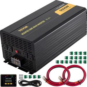 image:imageVEVOR Power Inverter 2000W Modified Sine Wave Inverter DC 12V to AC 120V Car Converter with LCD Display Remote Controller LED Indicator AC Outlets Inverter for Truck RV Car Boat Travel Camping5000W