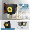 image:imageVEVOR Retractable Extension Cord Reel 30 FT Heavy Duty 16AWG3C SJTOW Retractable Power Cord Reel with Lighted Triple Tap Outlet 10 Amp Circuit Breaker 45FT Leadin Cord for Ceiling or Wall MountYellow