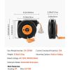image:imageVEVOR Retractable Extension Cord Reel 30 FT Heavy Duty 16AWG3C SJTOW Retractable Power Cord Reel with Lighted Triple Tap Outlet 10 Amp Circuit Breaker 45FT Leadin Cord for Ceiling or Wall MountBlack  Orange