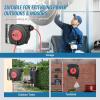 image:imageVEVOR Retractable Extension Cord Reel 30 FT Heavy Duty 16AWG3C SJTOW Retractable Power Cord Reel with Lighted Triple Tap Outlet 10 Amp Circuit Breaker 45FT Leadin Cord for Ceiling or Wall MountRed