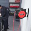 image:imageVEVOR Retractable Extension Cord Reel 30 FT Heavy Duty 16AWG3C SJTOW Retractable Power Cord Reel with Lighted Triple Tap Outlet 10 Amp Circuit Breaker 45FT Leadin Cord for Ceiling or Wall MountRed