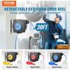 image:imageVEVOR Retractable Extension Cord Reel 30 FT Heavy Duty 16AWG3C SJTOW Retractable Power Cord Reel with Lighted Triple Tap Outlet 10 Amp Circuit Breaker 45FT Leadin Cord for Ceiling or Wall MountBlue