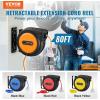 image:imageVEVOR Retractable Extension Cord Reel 30 FT Heavy Duty 16AWG3C SJTOW Retractable Power Cord Reel with Lighted Triple Tap Outlet 10 Amp Circuit Breaker 45FT Leadin Cord for Ceiling or Wall MountOrange