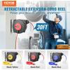 image:imageVEVOR Retractable Extension Cord Reel 30 FT Heavy Duty 16AWG3C SJTOW Retractable Power Cord Reel with Lighted Triple Tap Outlet 10 Amp Circuit Breaker 45FT Leadin Cord for Ceiling or Wall MountRed