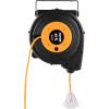 image:imageVEVOR Retractable Extension Cord Reel 30 FT Heavy Duty 16AWG3C SJTOW Retractable Power Cord Reel with Lighted Triple Tap Outlet 10 Amp Circuit Breaker 45FT Leadin Cord for Ceiling or Wall MountBlack  Orange