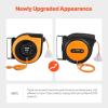 image:imageVEVOR Retractable Extension Cord Reel 30 FT Heavy Duty 16AWG3C SJTOW Retractable Power Cord Reel with Lighted Triple Tap Outlet 10 Amp Circuit Breaker 45FT Leadin Cord for Ceiling or Wall MountOrange