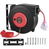 image:imageVEVOR Retractable Extension Cord Reel 30 FT Heavy Duty 16AWG3C SJTOW Retractable Power Cord Reel with Lighted Triple Tap Outlet 10 Amp Circuit Breaker 45FT Leadin Cord for Ceiling or Wall MountRed