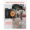 image:imageVEVOR Retractable Extension Cord Reel 30 FT Heavy Duty 16AWG3C SJTOW Retractable Power Cord Reel with Lighted Triple Tap Outlet 10 Amp Circuit Breaker 45FT Leadin Cord for Ceiling or Wall MountBlack  Orange