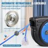 image:imageVEVOR Retractable Extension Cord Reel 30 FT Heavy Duty 16AWG3C SJTOW Retractable Power Cord Reel with Lighted Triple Tap Outlet 10 Amp Circuit Breaker 45FT Leadin Cord for Ceiling or Wall MountBlue