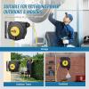 image:imageVEVOR Retractable Extension Cord Reel 30 FT Heavy Duty 16AWG3C SJTOW Retractable Power Cord Reel with Lighted Triple Tap Outlet 10 Amp Circuit Breaker 45FT Leadin Cord for Ceiling or Wall MountYellow