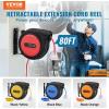 image:imageVEVOR Retractable Extension Cord Reel 30 FT Heavy Duty 16AWG3C SJTOW Retractable Power Cord Reel with Lighted Triple Tap Outlet 10 Amp Circuit Breaker 45FT Leadin Cord for Ceiling or Wall MountRed