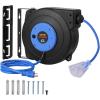 image:imageVEVOR Retractable Extension Cord Reel 30 FT Heavy Duty 16AWG3C SJTOW Retractable Power Cord Reel with Lighted Triple Tap Outlet 10 Amp Circuit Breaker 45FT Leadin Cord for Ceiling or Wall MountBlue