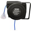 image:imageVEVOR Retractable Extension Cord Reel 30 FT Heavy Duty 16AWG3C SJTOW Retractable Power Cord Reel with Lighted Triple Tap Outlet 10 Amp Circuit Breaker 45FT Leadin Cord for Ceiling or Wall MountBlue