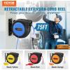 image:imageVEVOR Retractable Extension Cord Reel 30 FT Heavy Duty 16AWG3C SJTOW Retractable Power Cord Reel with Lighted Triple Tap Outlet 10 Amp Circuit Breaker 45FT Leadin Cord for Ceiling or Wall MountBlue