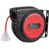 image:imageVEVOR Retractable Extension Cord Reel 30 FT Heavy Duty 16AWG3C SJTOW Retractable Power Cord Reel with Lighted Triple Tap Outlet 10 Amp Circuit Breaker 45FT Leadin Cord for Ceiling or Wall MountRed