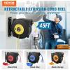 image:imageVEVOR Retractable Extension Cord Reel 30 FT Heavy Duty 16AWG3C SJTOW Retractable Power Cord Reel with Lighted Triple Tap Outlet 10 Amp Circuit Breaker 45FT Leadin Cord for Ceiling or Wall MountYellow