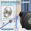 image:imageVEVOR Retractable Extension Cord Reel 30 FT Heavy Duty 16AWG3C SJTOW Retractable Power Cord Reel with Lighted Triple Tap Outlet 10 Amp Circuit Breaker 45FT Leadin Cord for Ceiling or Wall MountBlue