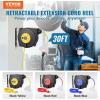 image:imageVEVOR Retractable Extension Cord Reel 30 FT Heavy Duty 16AWG3C SJTOW Retractable Power Cord Reel with Lighted Triple Tap Outlet 10 Amp Circuit Breaker 45FT Leadin Cord for Ceiling or Wall MountYellow