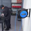image:imageVEVOR Retractable Extension Cord Reel 30 FT Heavy Duty 16AWG3C SJTOW Retractable Power Cord Reel with Lighted Triple Tap Outlet 10 Amp Circuit Breaker 45FT Leadin Cord for Ceiling or Wall MountBlue
