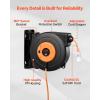 image:imageVEVOR Retractable Extension Cord Reel 30 FT Heavy Duty 16AWG3C SJTOW Retractable Power Cord Reel with Lighted Triple Tap Outlet 10 Amp Circuit Breaker 45FT Leadin Cord for Ceiling or Wall MountBlack  Orange