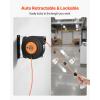 image:imageVEVOR Retractable Extension Cord Reel 30 FT Heavy Duty 16AWG3C SJTOW Retractable Power Cord Reel with Lighted Triple Tap Outlet 10 Amp Circuit Breaker 45FT Leadin Cord for Ceiling or Wall MountBlack  Orange