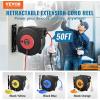 image:imageVEVOR Retractable Extension Cord Reel 30 FT Heavy Duty 16AWG3C SJTOW Retractable Power Cord Reel with Lighted Triple Tap Outlet 10 Amp Circuit Breaker 45FT Leadin Cord for Ceiling or Wall MountRed