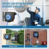 image:imageVEVOR Retractable Extension Cord Reel 30 FT Heavy Duty 16AWG3C SJTOW Retractable Power Cord Reel with Lighted Triple Tap Outlet 10 Amp Circuit Breaker 45FT Leadin Cord for Ceiling or Wall MountBlue