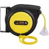 image:imageVEVOR Retractable Extension Cord Reel 30 FT Heavy Duty 16AWG3C SJTOW Retractable Power Cord Reel with Lighted Triple Tap Outlet 10 Amp Circuit Breaker 45FT Leadin Cord for Ceiling or Wall MountYellow