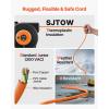 image:imageVEVOR Retractable Extension Cord Reel 30 FT Heavy Duty 16AWG3C SJTOW Retractable Power Cord Reel with Lighted Triple Tap Outlet 10 Amp Circuit Breaker 45FT Leadin Cord for Ceiling or Wall MountBlack  Orange