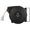image:imageVEVOR Retractable Extension Cord Reel 30 FT Heavy Duty 16AWG3C SJTOW Retractable Power Cord Reel with Lighted Triple Tap Outlet 10 Amp Circuit Breaker 45FT Leadin Cord for Ceiling or Wall MountBlack  Orange