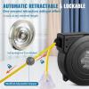 image:imageVEVOR Retractable Extension Cord Reel 30 FT Heavy Duty 16AWG3C SJTOW Retractable Power Cord Reel with Lighted Triple Tap Outlet 10 Amp Circuit Breaker 45FT Leadin Cord for Ceiling or Wall MountYellow