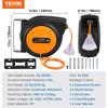 image:imageVEVOR Retractable Extension Cord Reel 30 FT Heavy Duty 16AWG3C SJTOW Retractable Power Cord Reel with Lighted Triple Tap Outlet 10 Amp Circuit Breaker 45FT Leadin Cord for Ceiling or Wall MountOrange