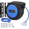 image:imageVEVOR Retractable Extension Cord Reel 30 FT Heavy Duty 16AWG3C SJTOW Retractable Power Cord Reel with Lighted Triple Tap Outlet 10 Amp Circuit Breaker 45FT Leadin Cord for Ceiling or Wall MountBlue