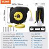 image:imageVEVOR Retractable Extension Cord Reel 30 FT Heavy Duty 16AWG3C SJTOW Retractable Power Cord Reel with Lighted Triple Tap Outlet 10 Amp Circuit Breaker 45FT Leadin Cord for Ceiling or Wall MountYellow