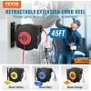 image:imageVEVOR Retractable Extension Cord Reel 30 FT Heavy Duty 16AWG3C SJTOW Retractable Power Cord Reel with Lighted Triple Tap Outlet 10 Amp Circuit Breaker 45FT Leadin Cord for Ceiling or Wall MountRed