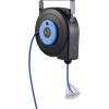 image:imageVEVOR Retractable Extension Cord Reel 30 FT Heavy Duty 16AWG3C SJTOW Retractable Power Cord Reel with Lighted Triple Tap Outlet 10 Amp Circuit Breaker 45FT Leadin Cord for Ceiling or Wall MountBlue