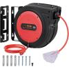 image:imageVEVOR Retractable Extension Cord Reel 30 FT Heavy Duty 16AWG3C SJTOW Retractable Power Cord Reel with Lighted Triple Tap Outlet 10 Amp Circuit Breaker 45FT Leadin Cord for Ceiling or Wall MountRed