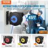 image:imageVEVOR Retractable Extension Cord Reel 30 FT Heavy Duty 16AWG3C SJTOW Retractable Power Cord Reel with Lighted Triple Tap Outlet 10 Amp Circuit Breaker 45FT Leadin Cord for Ceiling or Wall MountBlue