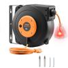 image:imageVEVOR Retractable Extension Cord Reel 30 FT Heavy Duty 16AWG3C SJTOW Power Cord with Lighted Triple Tap Outlet 10 Amp Circuit Breaker for Ceiling or Wall Mount Garage and Shop ETL Listed