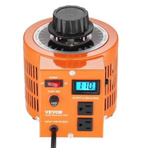 image:imageVEVOR Auto Variable Voltage Transformer 2000VA 153 Amp 110V Input 0130V Output AC Voltage Regulator with LCD Display 4 Extra Fuses Thermal Control SwitchLCD Display