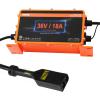 image:imageVEVOR 36 Volt Golf Cart Battery Charger 12 AMP Smart Battery Charger with DStyle Plug Compatible with LeadAcid AGMGelEFB MF NMC LiFePO4 Batteries for EZGO TXT IP67 Waterproof ETL Certified36V 18A For DStyle Plug