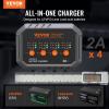 image:imageVEVOR Smart Battery Charger 20Amp Lithium LiFePO4 LeadAcid AGMGelSLA Car Battery Charger with LCD Display Trickle Charger Maintainer Desulfator for Boat Motorcycle Lawn Mower Deep Cycle2Amp4