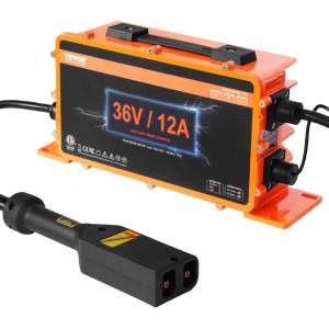 image:imageVEVOR 36 Volt Golf Cart Battery Charger 12 AMP Smart Battery Charger with DStyle Plug Compatible with LeadAcid AGMGelEFB MF NMC LiFePO4 Batteries for EZGO TXT IP67 Waterproof ETL Certified36V 12A For DStyle Plug