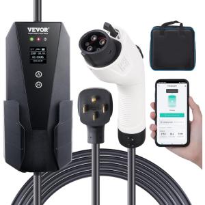 image:imageVEVOR Level 2 Portable EV Charger 40A 240V Electric Vehicle Charger with 25 ft Cable NEMA 1450 Adjustable Current 16A40A Plugin Home Charging Station for SAE J1772 EVs32 Amp