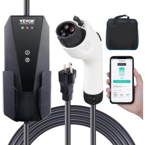 image:imageVEVOR Level 2 Portable EV Charger 40A 240V Electric Vehicle Charger with 25 ft Cable NEMA 1450 Adjustable Current 16A40A Plugin Home Charging Station for SAE J1772 EVs16 Amp