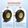 image:image2Pack VEVOR 10Inch Solid Rubber Tires and Wheels 4103504 Flat Free Tubeless Tires and Wheels with 58 Axle Bore Hole Offset Hub Perfect for Hand Truck Utility Cart Dolly Garden TrailerMetal wheel hub