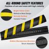 image:imageVEVOR 2PCs 6 ft72 Rubber Speed Hump 2 Channel 22000 lbs Capacity Heavy Duty Traffic Speed Bump with High Reflective Yellow Strip 8 Expansion Screws and 1 Drill for Asphalt Concrete Gravel Roads2 PCs